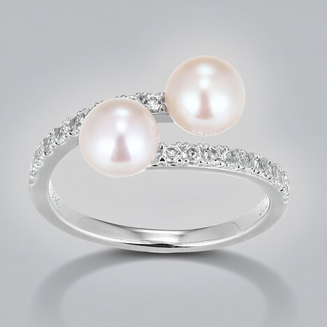 Anello in argento con Perla d'Acqua Dolce Bianca