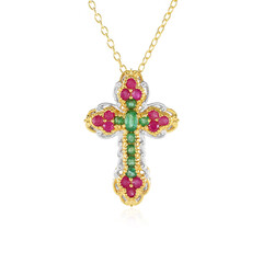 Zambian Emerald Silver Necklace (Gems en Vogue)