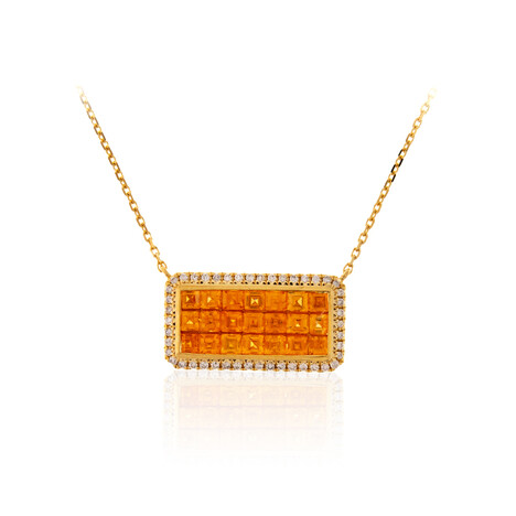 14K AAA Mandarin garnet Gold Necklace (CIRARI)