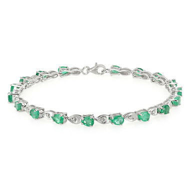 Sambia-Smaragd-Silberarmband