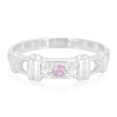 Unheated Ceylon Purple Sapphire Silver Ring