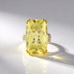 Anello in argento con Quarzo Ouro Verde (Gems en Vogue)
