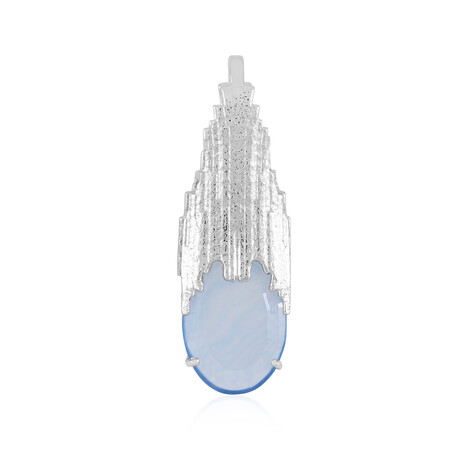 Zilveren hanger met een Aqua Chalcedoon (MONOSONO COLLECTION)