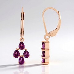 Orecchini in argento con Granato Magenta