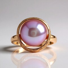 Anello in argento con Perla Ming Porpora (TPC)