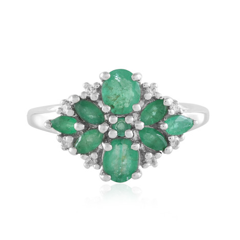 Bague en argent et Emeraude de Zambie