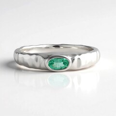 Anello in argento con Smeraldo Colombiano