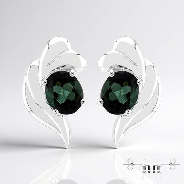 Pendientes en plata con Indicolita (de Melo Essence)