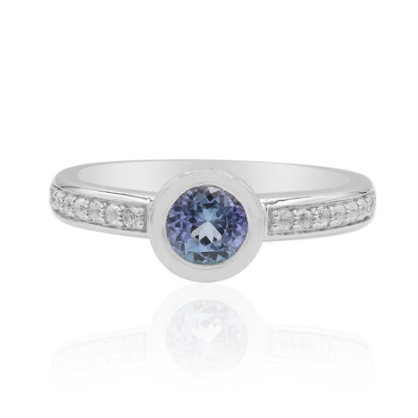 Nicht erhitzter Tansanit-Silberring