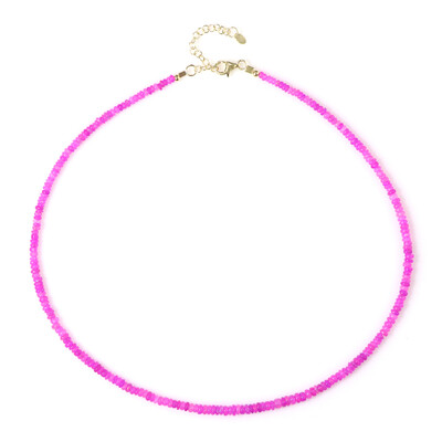 Collier en argent et Opale rose d'Éthiopie