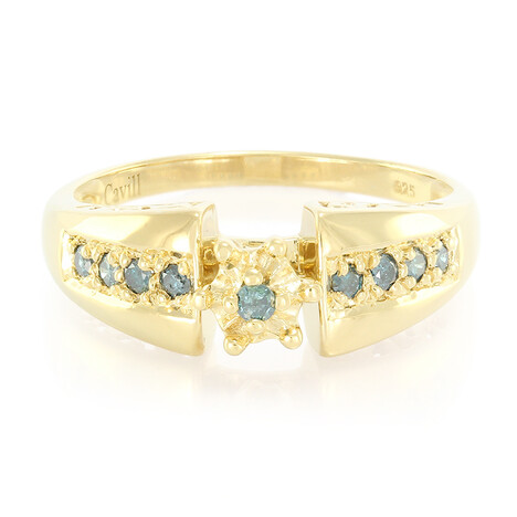 Fancy-Diamant-Silberring