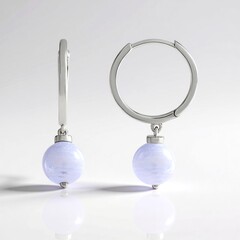 Orecchini in argento con Agata Lace Blu