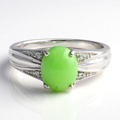 Anello in argento con Crisoprasio Imperiale