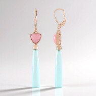 Zilveren oorbellen met Aqua Chalcedonen (KM by Juwelo)