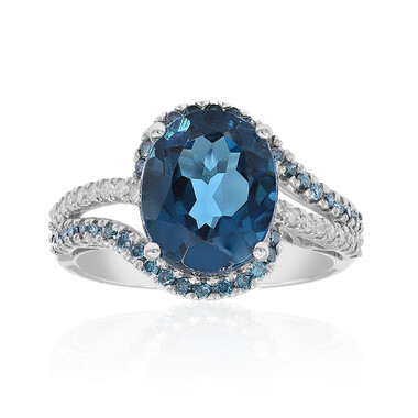 Londonblauer Topas-Goldring