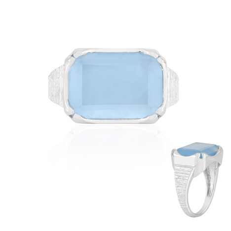 Zilveren ring met een Aqua Chalcedoon