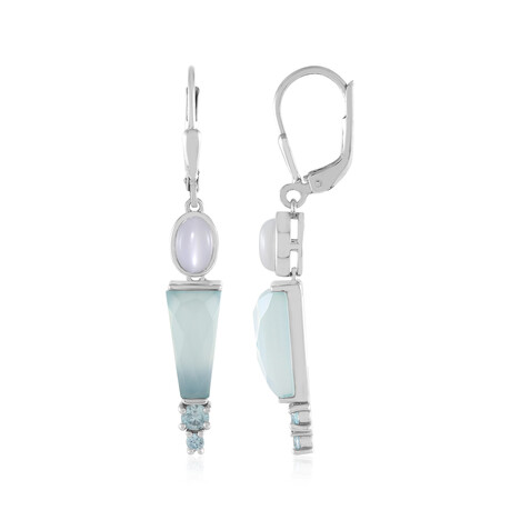 Orecchini in argento con Calcedonio Acqua (KM by Juwelo)
