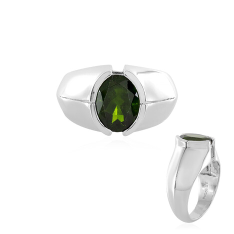 Russischer Diopsid-Silberring