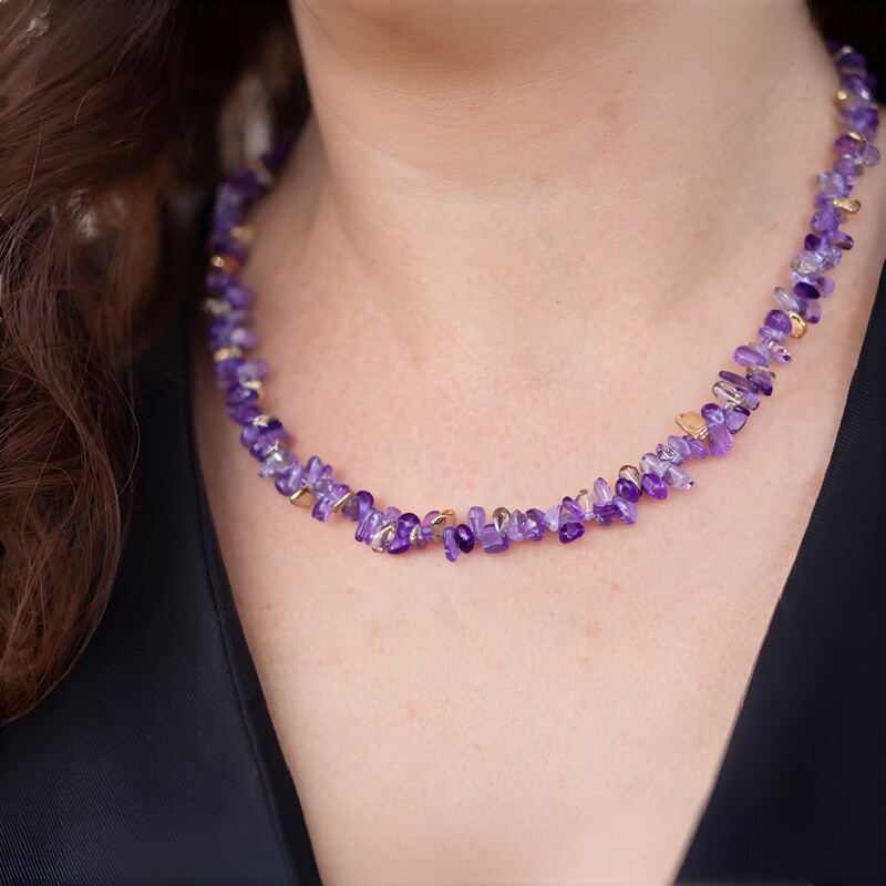 Ametrin-Silberhalskette