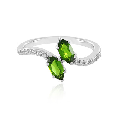 Anello in argento con Diopside Russo