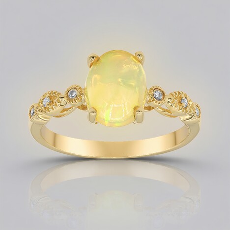 Anello in oro con Opale Australiano