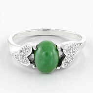 Anillo en plata con Crisoprasa imperial