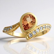 Anillo en oro con Turmalina durazno de Brasil (de Melo Gold)