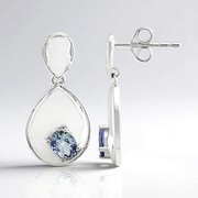 Unheated Tanzanite Silver Earrings (Pallanova)