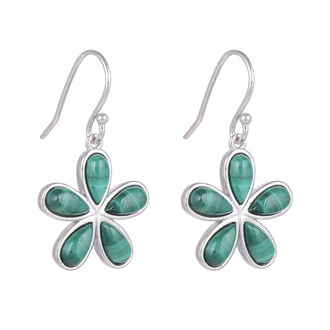 Pendientes en plata con Malaquita