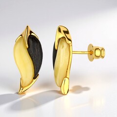 Orecchini in argento con Ambra Milky Baltica (dagen)