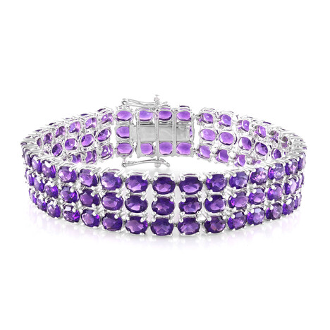 Zilveren armband met Zambia-amethisten