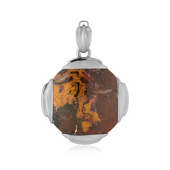 Ciondolo in argento con Legno Fossile (Bali Barong)