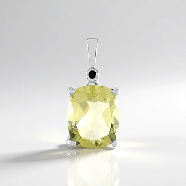 Pendentif en argent et Quartz citron