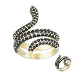 Zilveren ring met zwarte saffieren (Adela Silber)