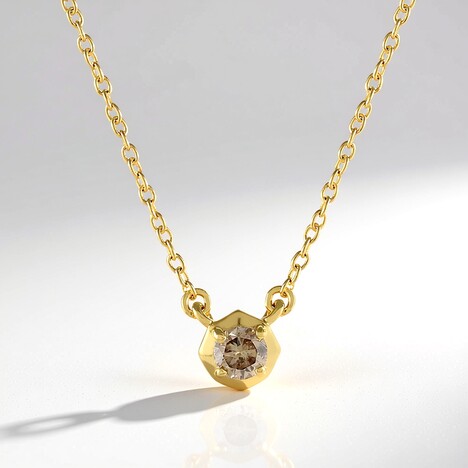 Collana in argento con Diamante Champagne I3 (de Melo)