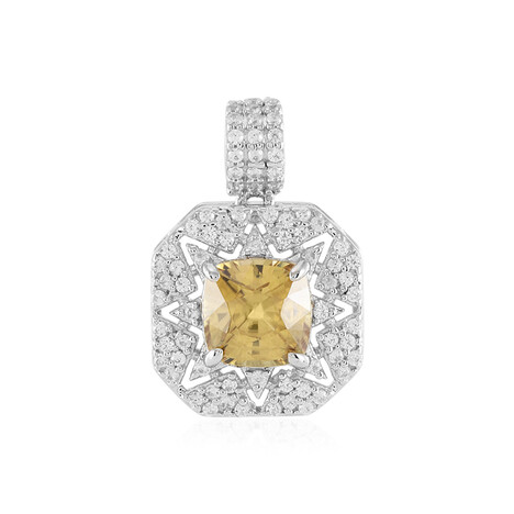 Yellow Zircon Silver Pendant (Adela Silber)