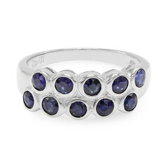 Bague en argent et Saphir bleu de Birmanie