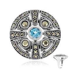 Anello in argento con Topazio Blu Svizzero (Annette classic)