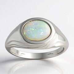 Bague en argent et Opale d'Australie