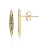 Gouden oorbellen met I2 Champagne Diamanten (de Melo Gold)