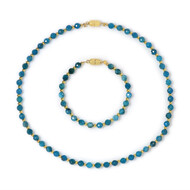 Neonblauer Apatit-Silberset (Riya)