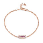 Brazalete en plata con Rodolita (Adela Silber)