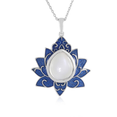 Collana in argento con Pietra di Luna Bianca (Adela Silber)