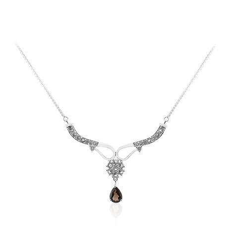 Rauchquarz-Silbercollier