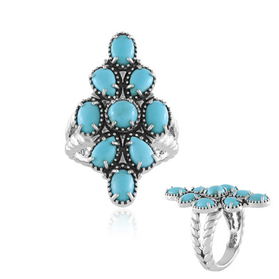 Zilveren ring met Sleeping Beauty Turkooisen (Desert Chic)