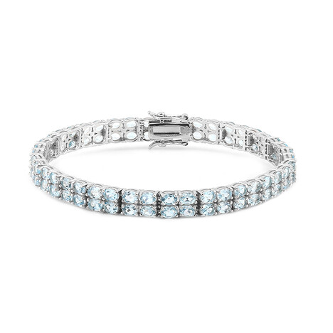 Brazalete en plata con Topacio azul cielo