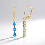 Boucles d'oreilles en argent et Apatite bleu néon