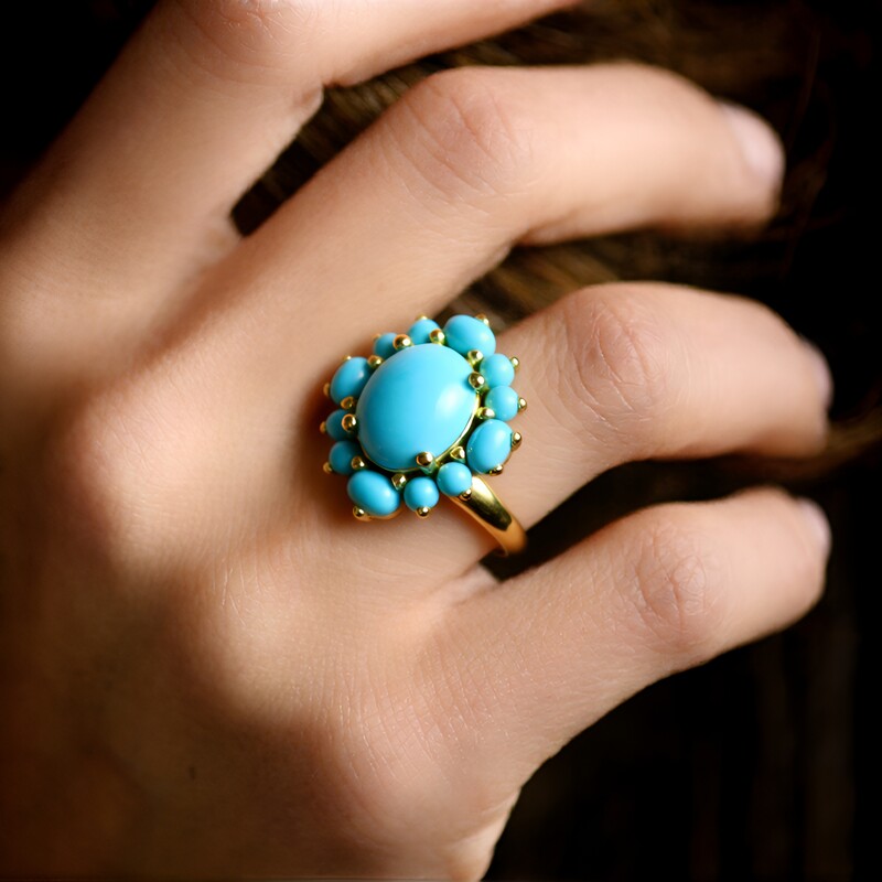 Zilveren ring met een Sleeping Beauty Turkoois