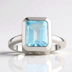 Anello in argento con Topazio Blu Cielo