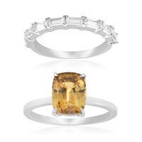 Bague en argent et Zircon jaune